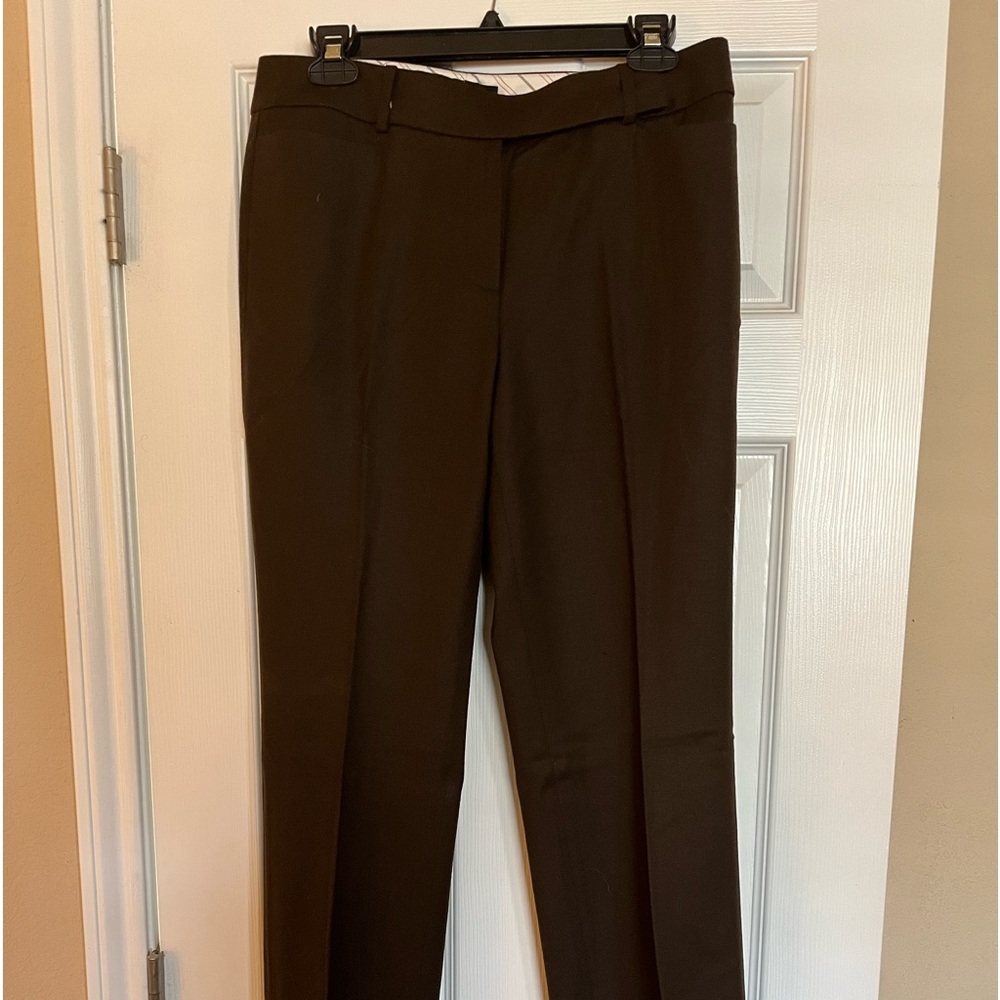 Talbots Signature Straight wool trousers. NEW! Chocolate Brown. Size 6L 6 Long